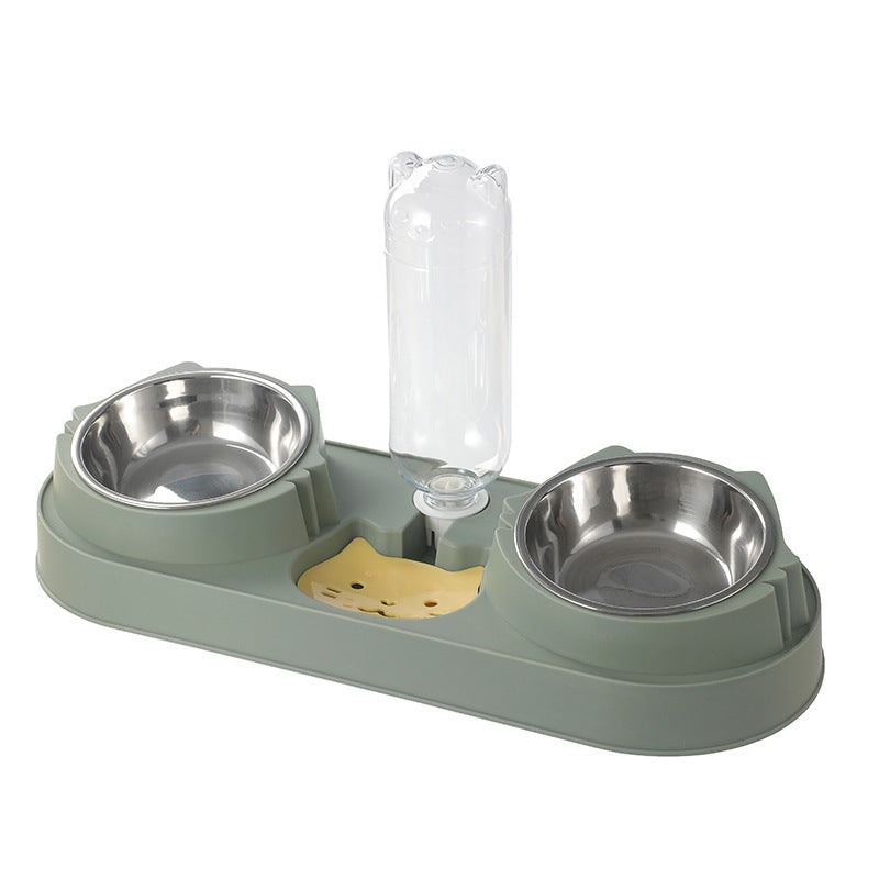 Gamelle double pour chat avec distributeur d'eau A