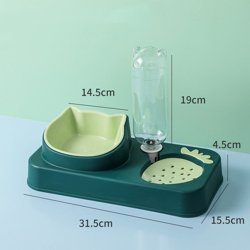 Gamelle double pour chat avec distributeur d'eau A