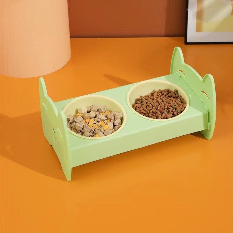 Gamelle double pour chat avec distributeur d'eau A