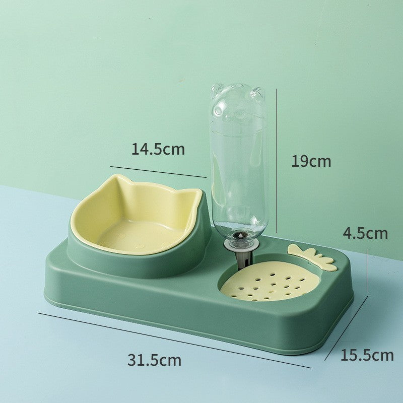 Gamelle double pour chat avec distributeur d'eau A