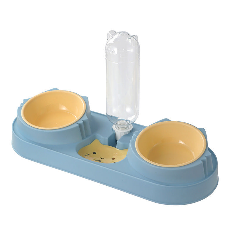Gamelle double pour chat avec distributeur d'eau A