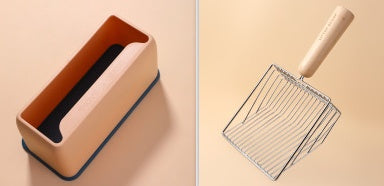 Pelle pour litière en métal avec base en plastique