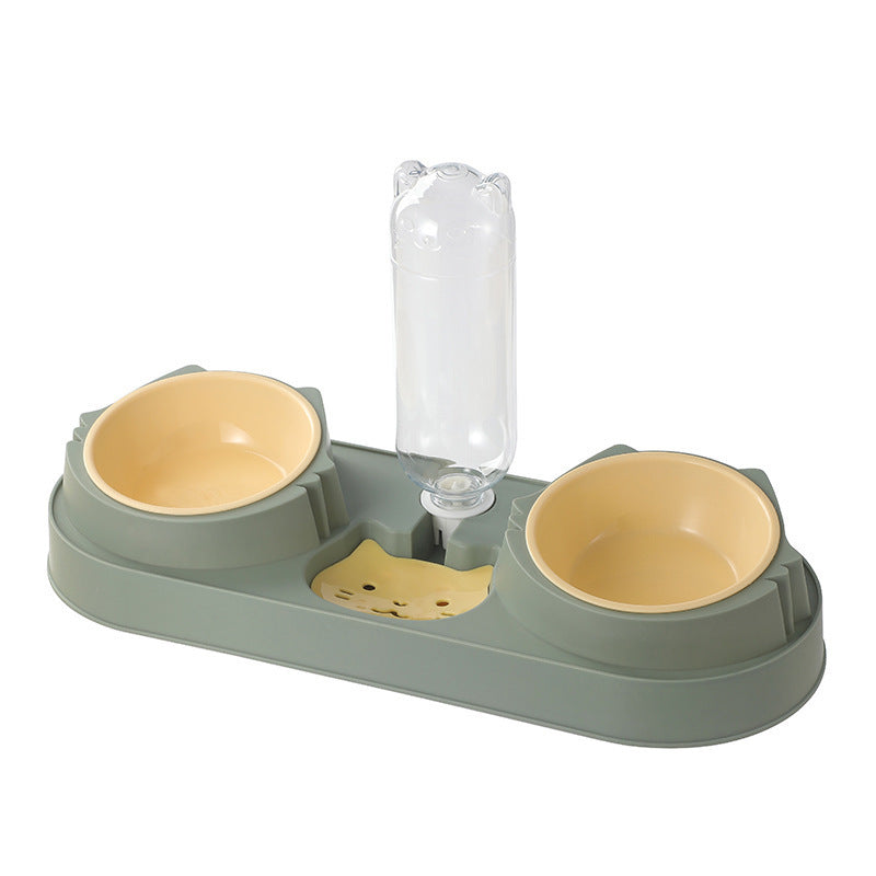 Gamelle double pour chat avec distributeur d'eau A