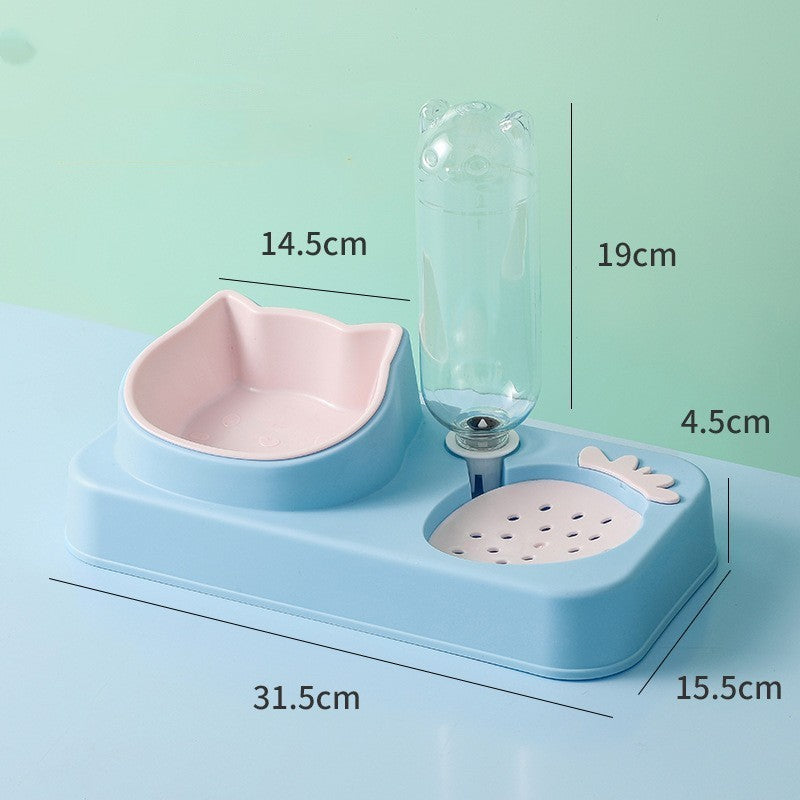Gamelle double pour chat avec distributeur d'eau A